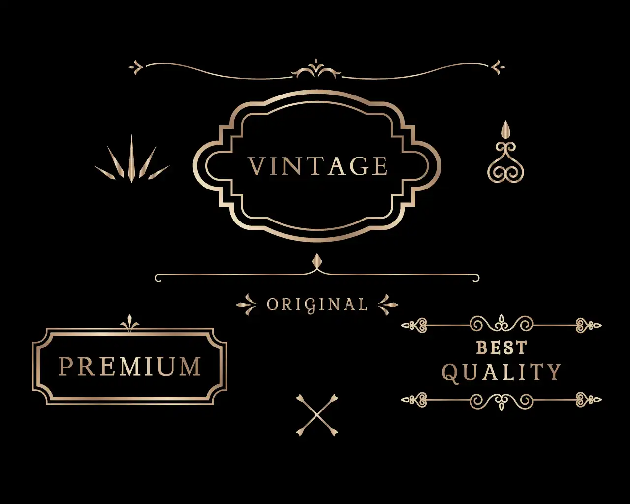 Charming vintage labels and banners for retro-themed designs